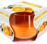 Свеча ароматическая в стекле Bispol Ваниль-апельсин 7 см (sn71-37)