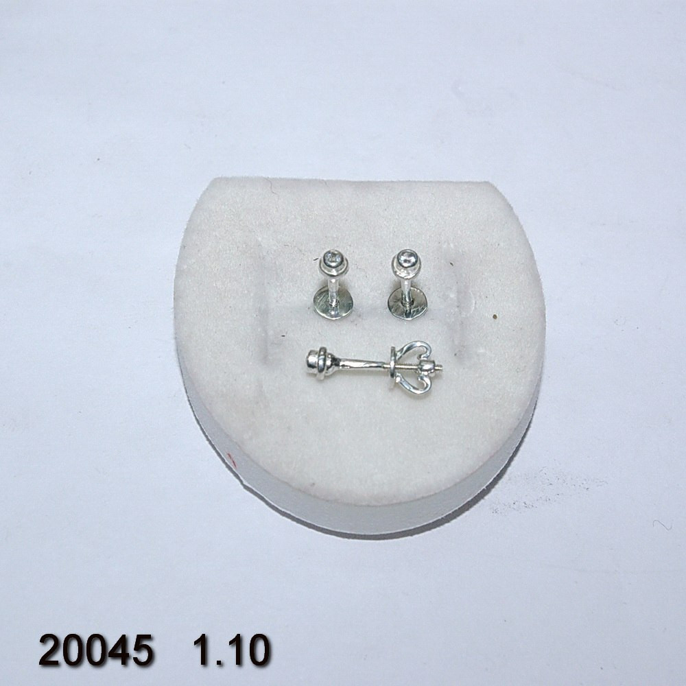 Срібні гвоздики з камінчиком, фото 1