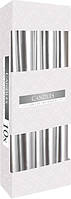 Свеча коническая серебристая 7 часов Bispol 24,5 см 10 шт (s30-271)