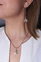 Срібні сережки з Swarovski "Трикутник", фото 4