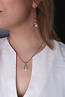 Срібні сережки з Swarovski "Трикутник", фото 5