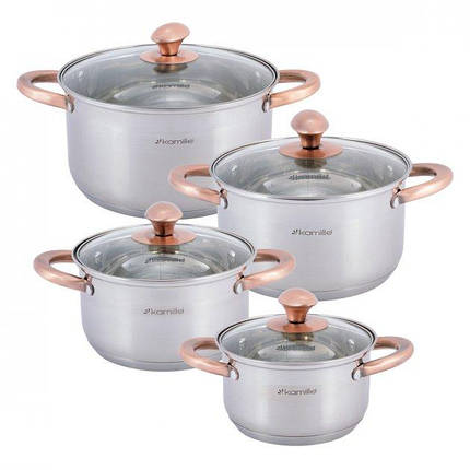 Набір кухонного посуду з позолотою Kamille KM-4937 (8 пр), фото 1