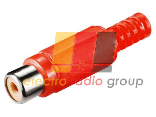 Гніздо RCΑ пласт. червоне з пласт. пружиною