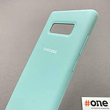 Чохол для Samsung Galaxy Note 8 Silicone Case з мікрофіброю накладка силіконовий чохол на самсунг нот 8 бірюзовий, фото 4