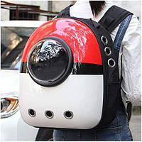 Рюкзак-переноска сумка для тварин CosmoPet Червоно-білий (Покемон)