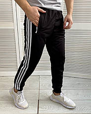 Спортивні штани Adidas чоловічі адіас чорні спортивні штани з лампасами, фото 5