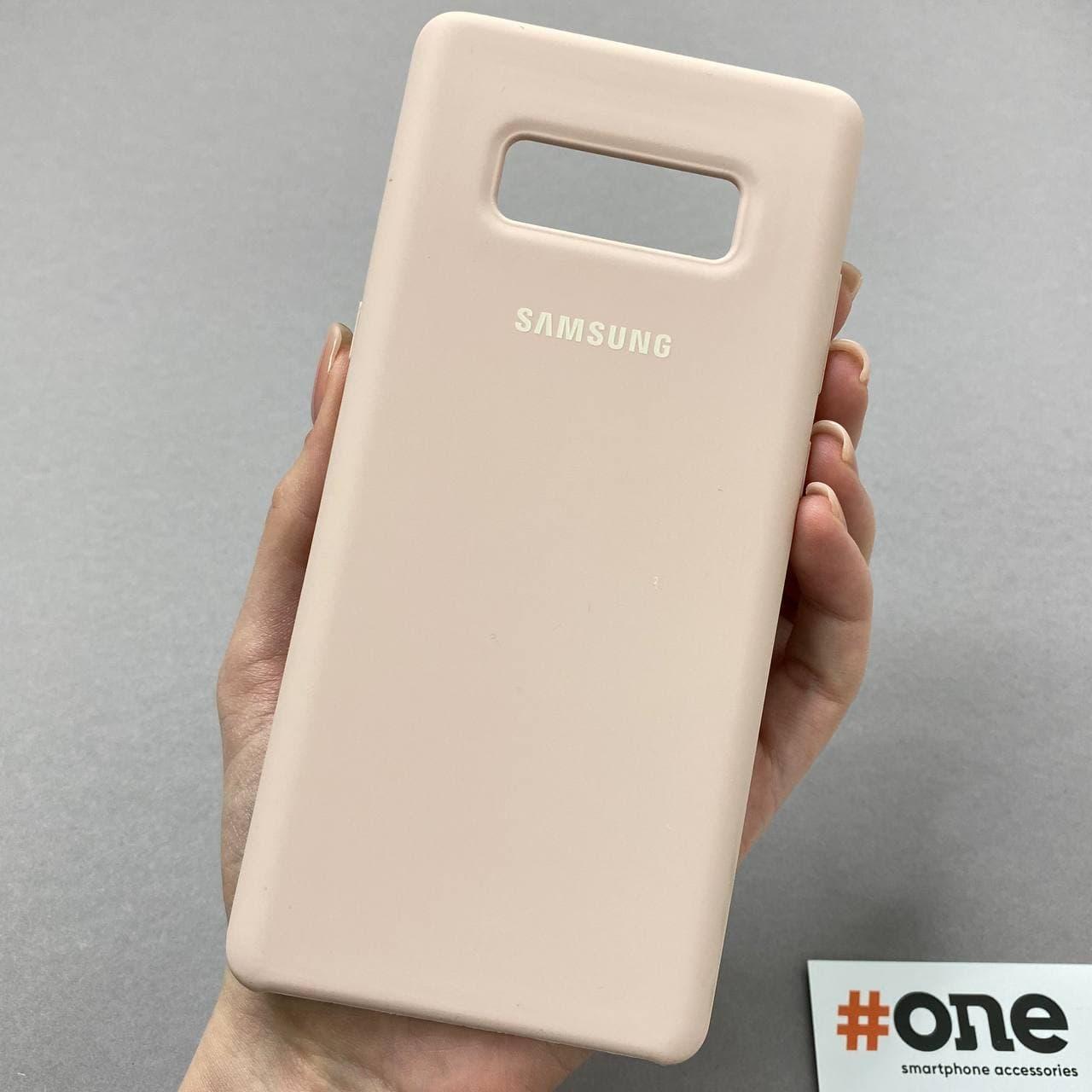 Чохол для Samsung Galaxy Note 8 Silicone Case з мікрофіброю накладка силіконовий чохол на самсунг нот 8 пудровий