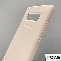 Чохол для Samsung Galaxy Note 8 Silicone Case з мікрофіброю накладка силіконовий чохол на самсунг нот 8 пудровий, фото 4