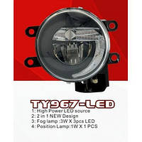 Фары доп.модель Toyota Cars/TY-967L/LED-12V9W!2W/FOG!Position Lamp/эл.проводка (TY-967-LED 2в1)