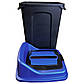 Бак для сортування сміття Planet Re-Cycler 50 л чорний - синій (папір), фото 5