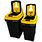 Бак для сортування сміття Planet Re-Cycler 50 л чорний — жовтий (пластик), фото 2