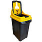 Бак для сортування сміття Planet Re-Cycler 50 л чорний — жовтий (пластик), фото 8