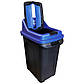 Бак для сортування сміття Planet Re-Cycler 70 л чорний - синій (папір), фото 2