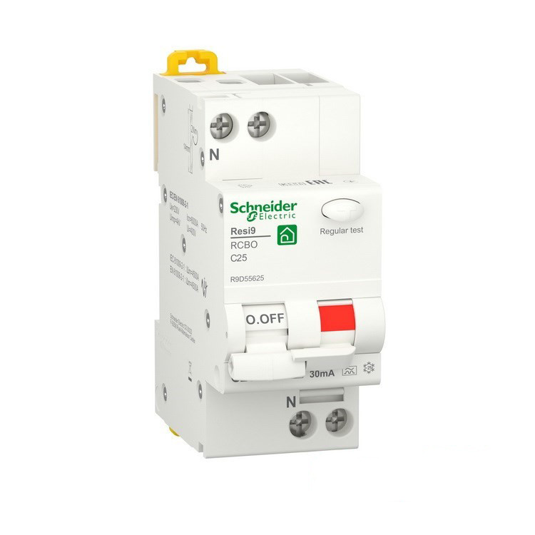 Дифавтомат RESI9 Schneider Electric 25 A, 1P+N, крива C, 30мА, тип A