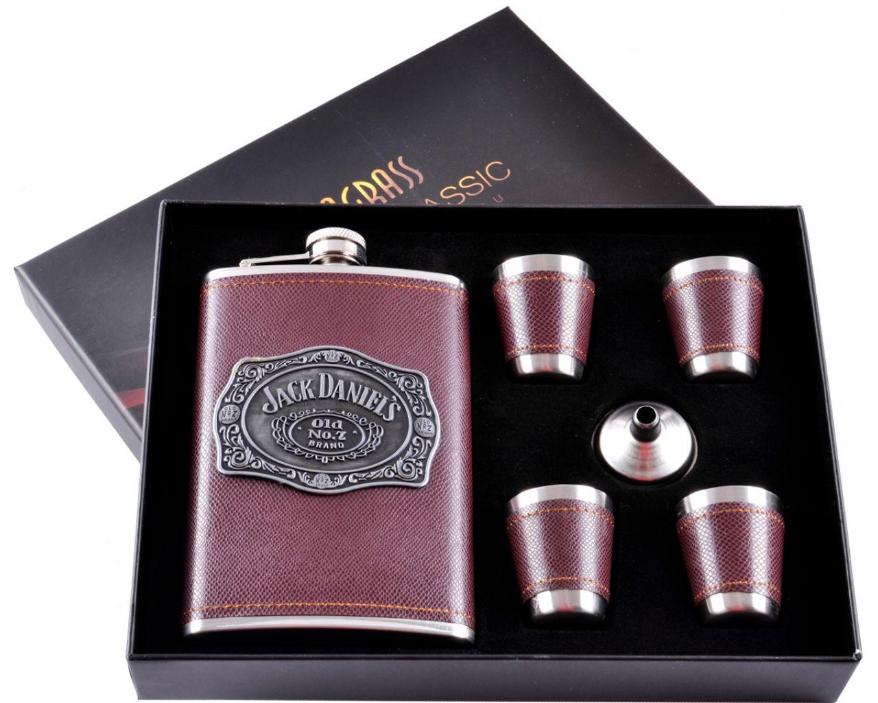 Подарунковий набір 6в1 фляга, чарки, лійка "Jack Daniels"