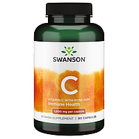 Уцінка! Вітамін С з додаванням концентрату Шипшини 1000 мг 90 капсул / Vitamin C with Rose Hips Swanson USA