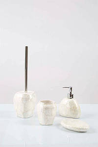 Комплект для ванної Irya - Псоріаз beyaz білий (4 предмета)