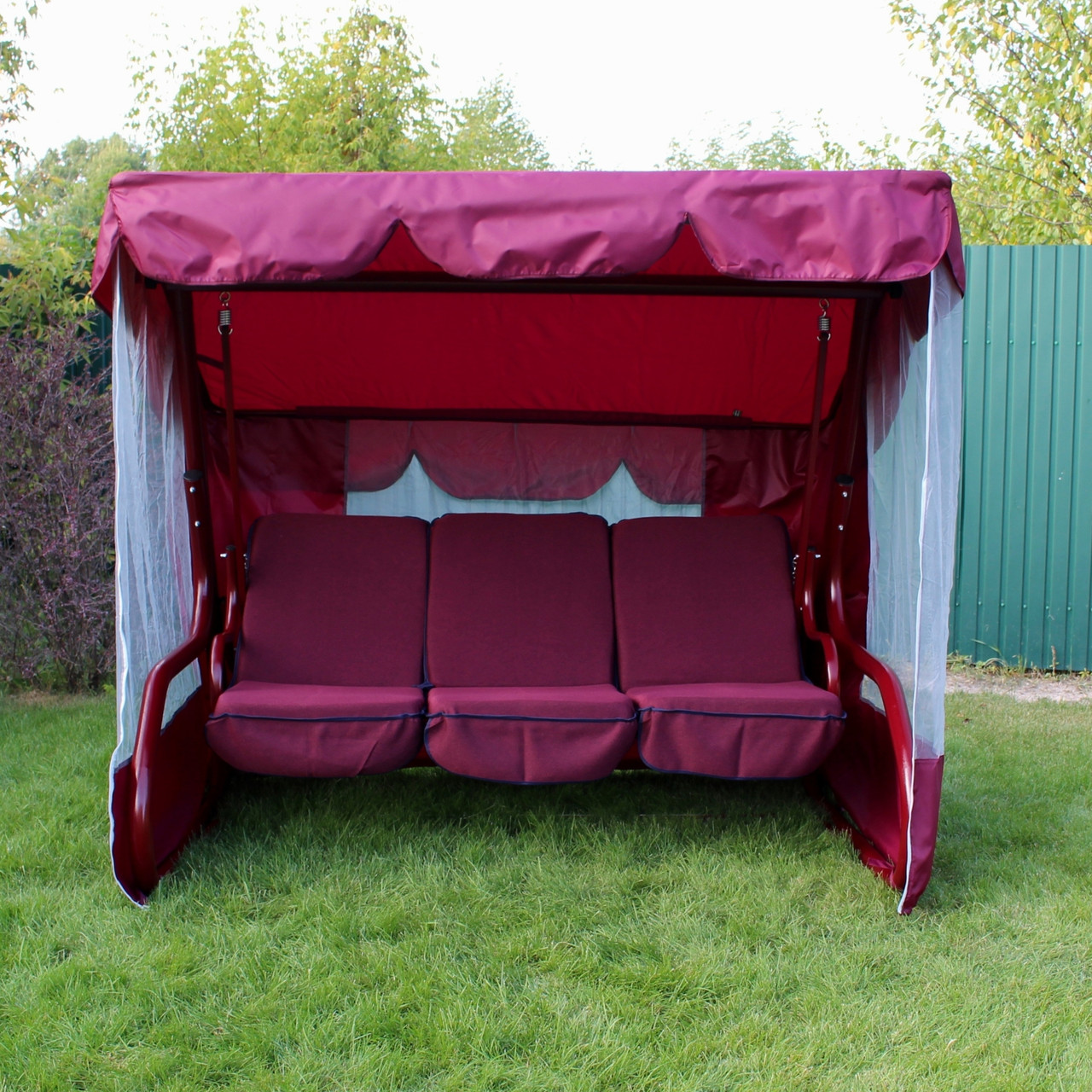 Гойдалки садові GreenGard Бордо (Арт.026) Гойдалка з відкидною спинкою та москітною сіткою, фото 1