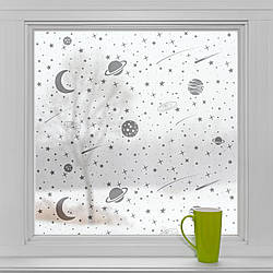 Світлорозсіювальна плівка Парад планет вінілові наклейки для вікон дзеркала матуючі космос зірки 1 пог.м