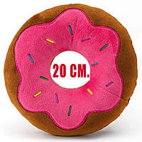 Мягкая игрушка пончик розовый 20 см. Плюшевая игрушка пончик KD6801 Игрушка донат