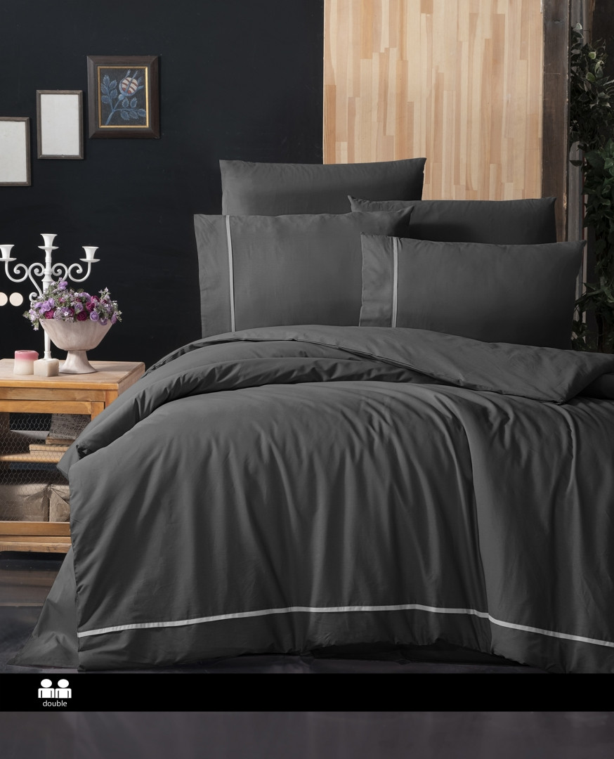 Турецьке Постільна Білизна First Choice Deluxe Ranforce Alisa Anthracite