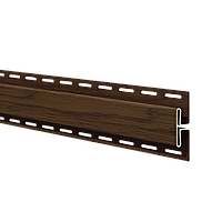 Соединительная Н планка для софита, для стыковки панелей на внутренних и наружных углах свесов кровли Орех