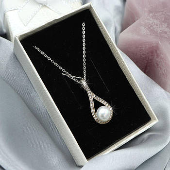 Срібний кулон з перлами "Крапель"