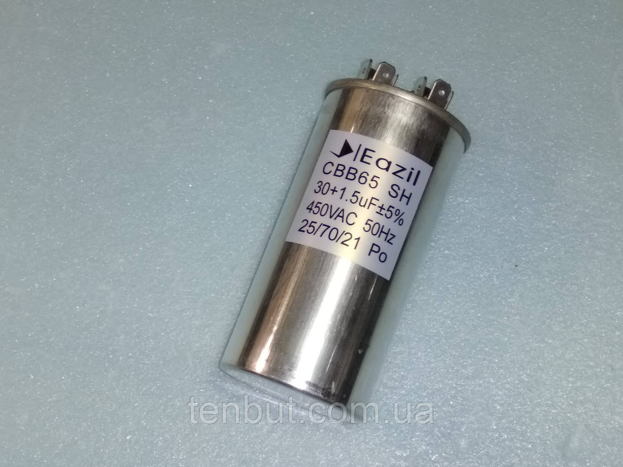 Конденсатор робочий ПОДВІЙНИЙ металевий CBB65 / 30 + 1.5 мкФ±5% / 450 В. / 50/60 Hz . Розмір 100Х50 мм, фото 1