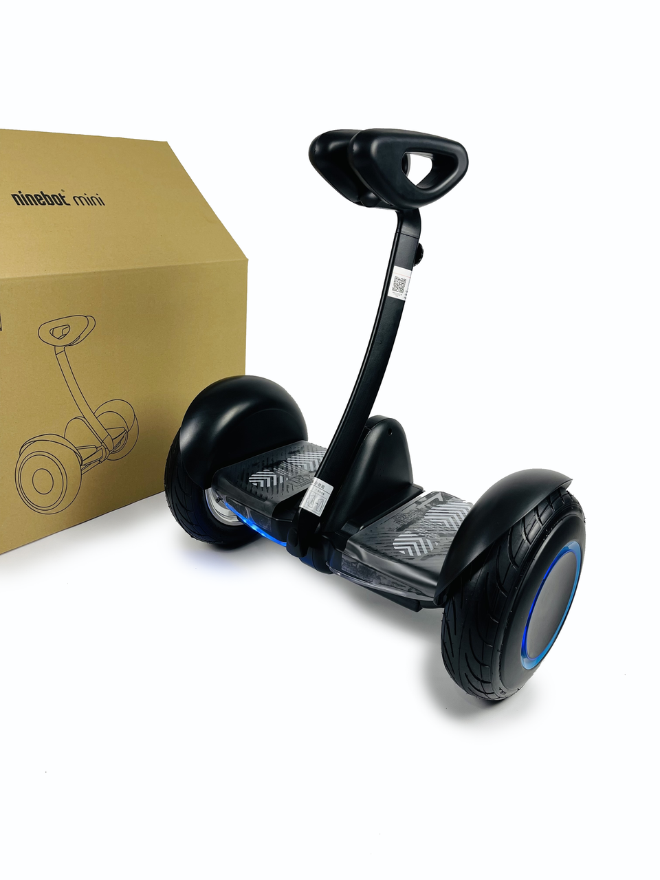 Гіроскутер Segway Xiaomi Ninebot Mini Гіроборд З Ручкою + "Неонове підсвічування коліс" 54V Чорний