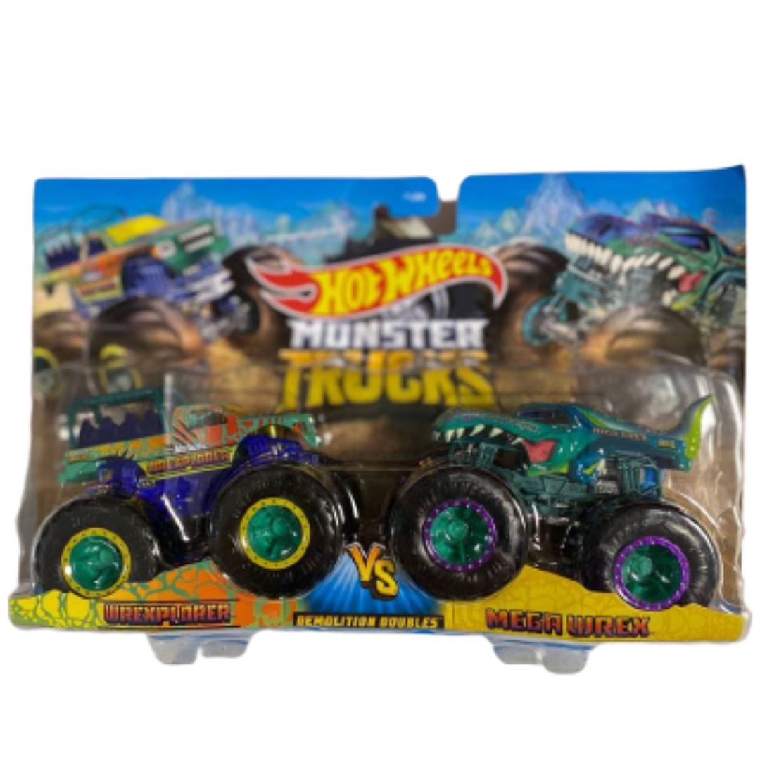 Набор машинок Hot Wheels Monster trucks Wrexplorer and Mega Wrex 1:64 (FYJ64/HDG16)