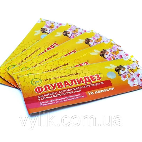 Флувалідез, смужки (акарапідоз, варроатоз), 10 смужок