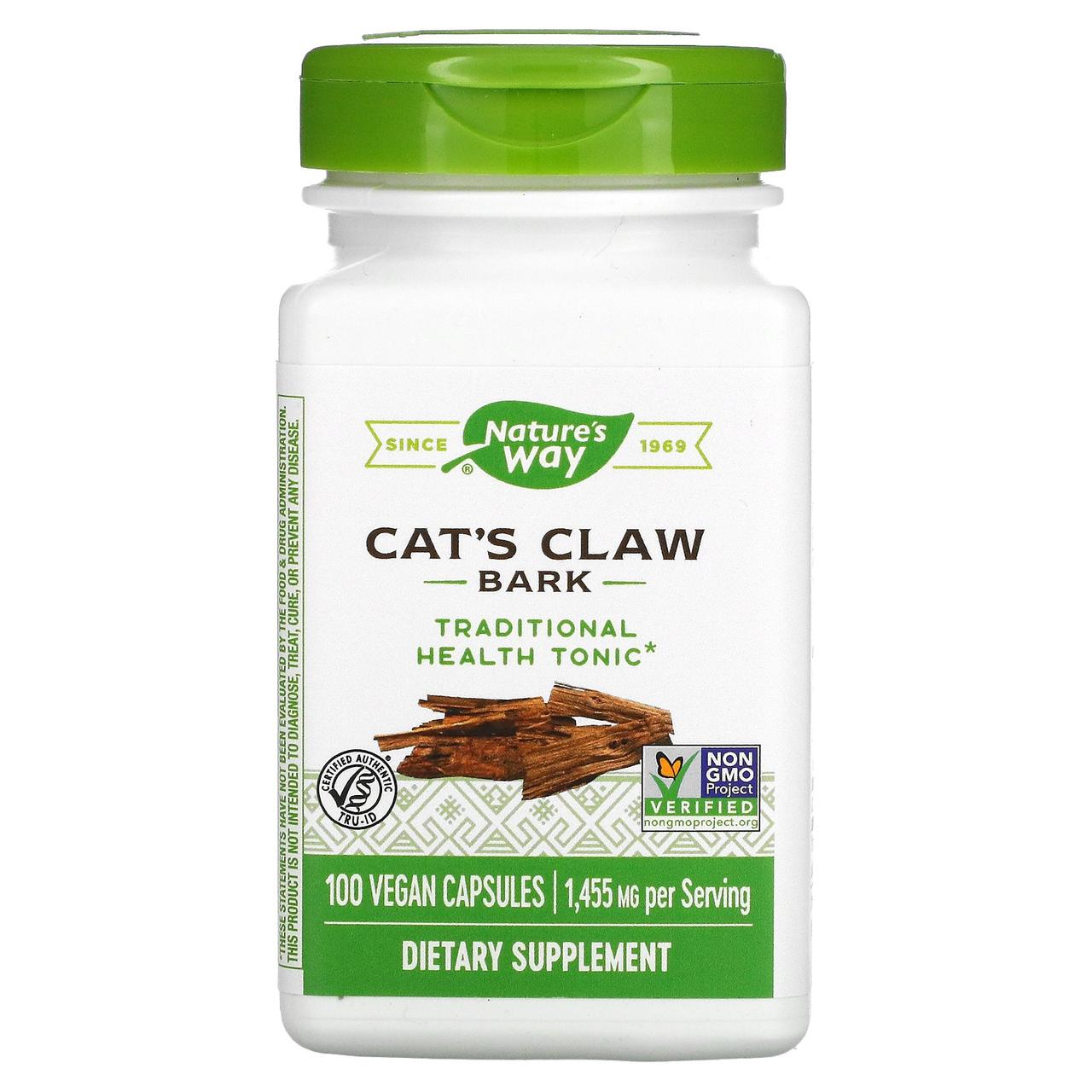 Котячий кіготь кора, cat's Claw Bark, nature's Way, 485 мг, 100 капсул, фото 1