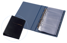 Візитниця для 200 візиток Panta Plast, на кільцях, PVC чорна 0304-0008