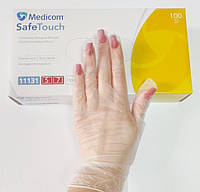 Перчатки SafeTouch Medicom виниловые, без пудры, одноразовые, размер S, 100 штук, 50 пар