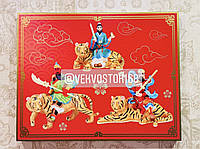 Картина Трио Тигров с Богами Богатства привлекая процветания и большую удачу