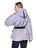 Демісезонна стьобаний жіноча куртка прямого крою зі спущеною лінією плеча норма і великі розміри, фото 5