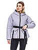 Демісезонна стьобаний жіноча куртка прямого крою зі спущеною лінією плеча норма і великі розміри, фото 3