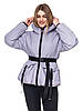 Демісезонна стьобаний жіноча куртка прямого крою зі спущеною лінією плеча норма і великі розміри, фото 4