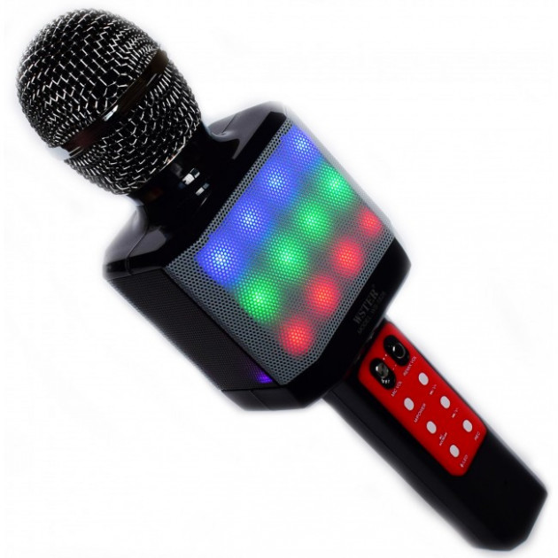 Микрофон караоке беспроводной с возможностью смены голоса светомузыка WSTER WS-1828 - фото 2 - id-p1582755638