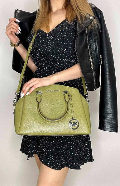 maxine medium logo and leather dome satchel