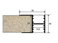 Профиль для светодиодной ленты накладной с подсветкой в две стороны 20х28 мм для ДСП