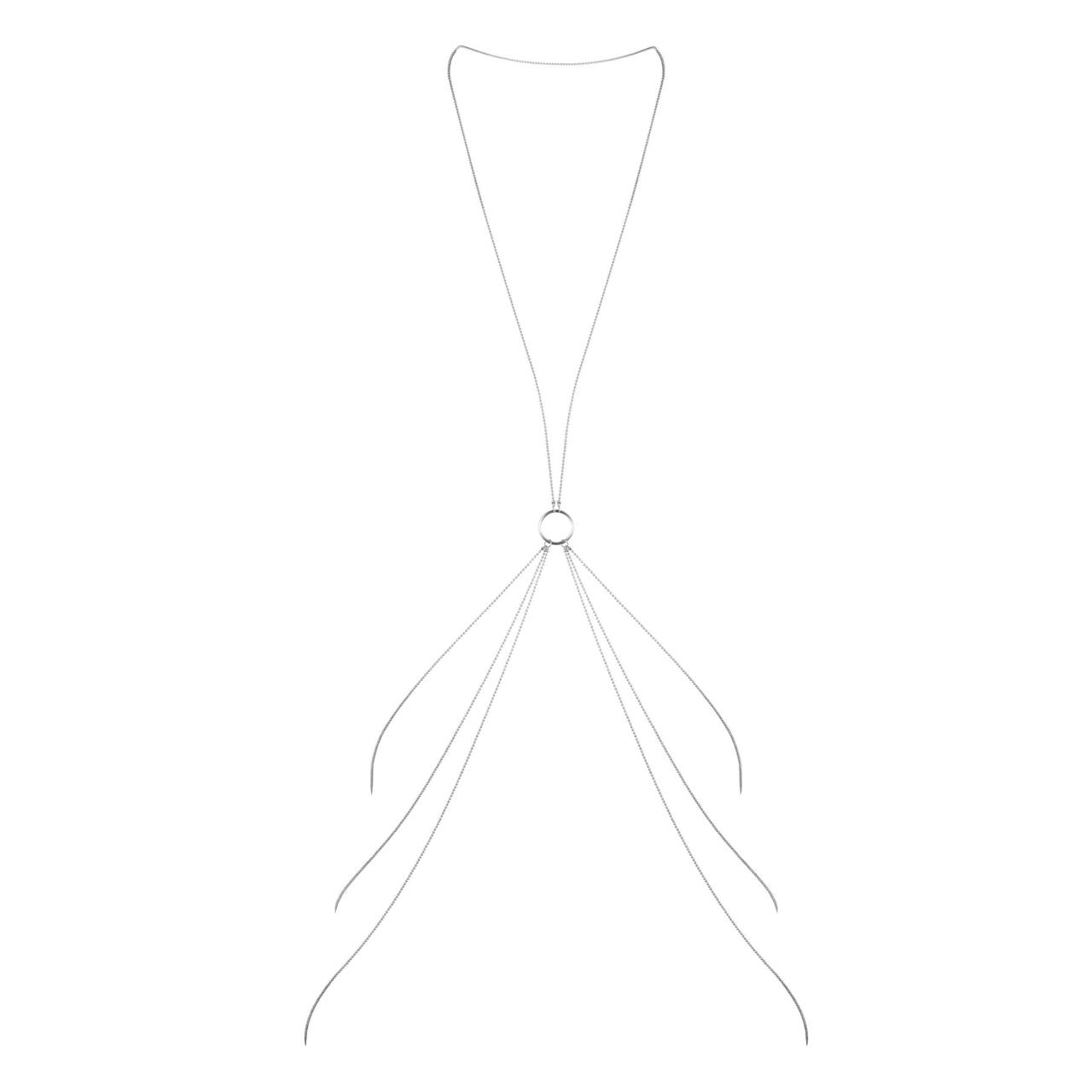 Ланцюжок для тіла Bijoux Indiscrets Magnifique 8 Body Chain — Silver, прикраса для тіла Feromon