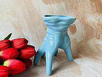 Настольная ваза рука Венсдей Аддамс Вещь h 17 см в голубом цвете
