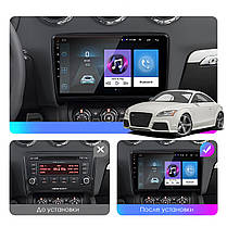 Штатна магнітола Lesko для Audi TT II (8J) Рестайлінг 2010-2014 екран 9" 4+32Gb Top 4G+CarPlay Wi-Fi, фото 4