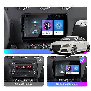 Штатна магнітола Lesko для Audi TT II (8J) 2006-2010 екран 9" 4+32 Gb 4G+CarPlay Top Wi-Fi GPS Аудіо, фото 2