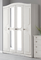 Шкаф Виктория 4 двери, распашной в классическом стиле, Феникс Мебель, дижон/дуб крафт белый