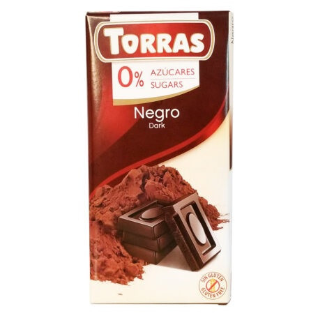 Чорний шоколад без цукру та глютену Torras negro dark 75 г