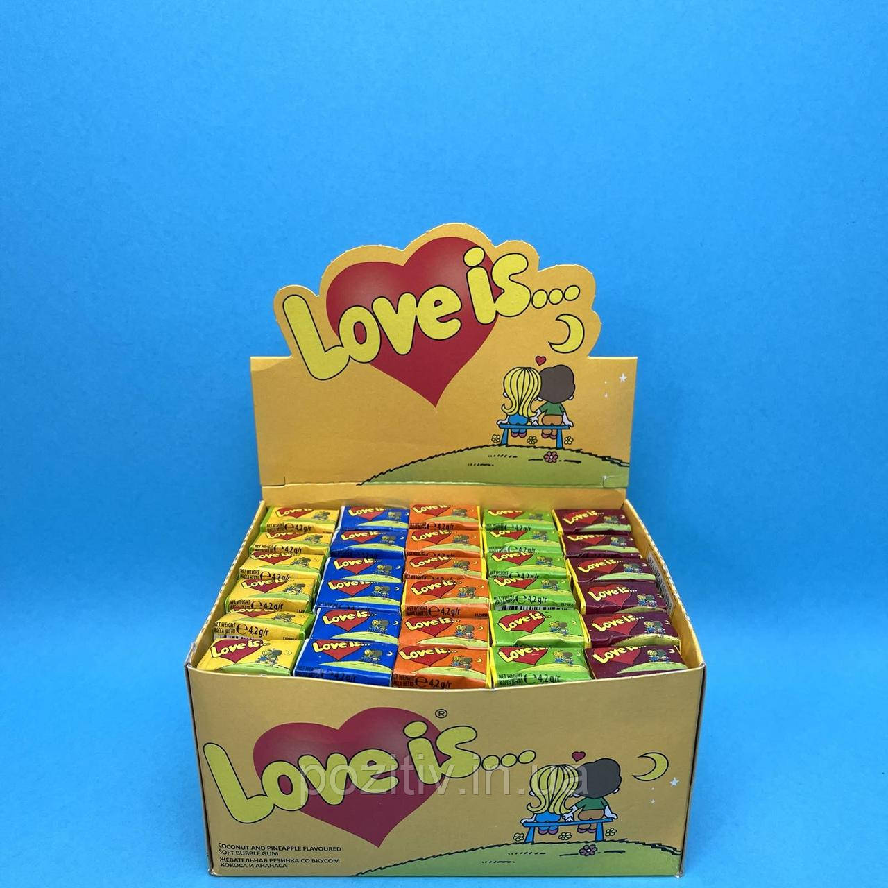 Жувальна гумка Love is 5 смаків мікс жуйки лові іс асорті, фото 1