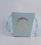 Пакет для квітів і подарунків малий Блакитний