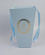 Пакет для квітів і подарунків високий Блакитний